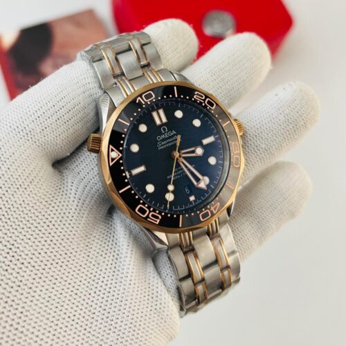 Omega Black Dial Silver Bracelet Seamaster Automatic Mens Watch