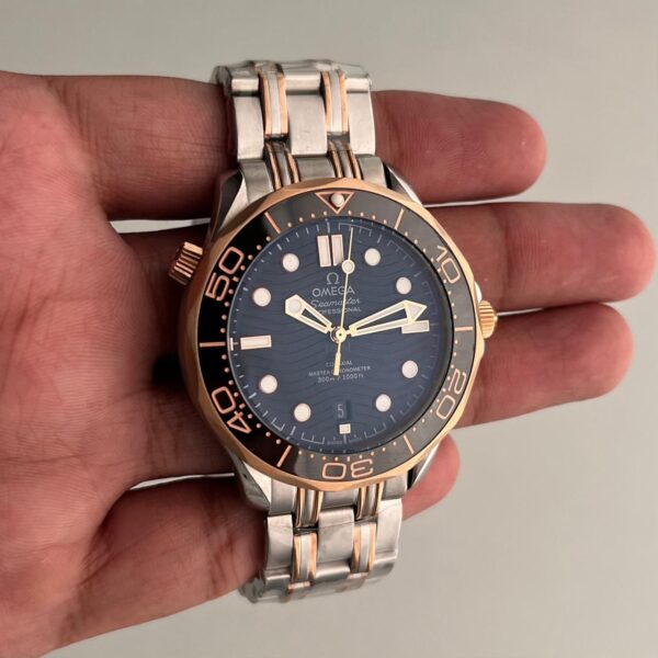 Omega Black Dial Silver Bracelet Seamaster Automatic Mens Watch