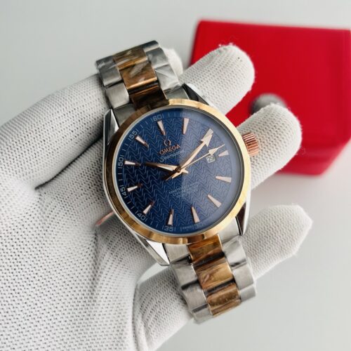 Omega Seamaster Aqua Terra Blue Dial Dual Tone Bracelet Mens Watch
