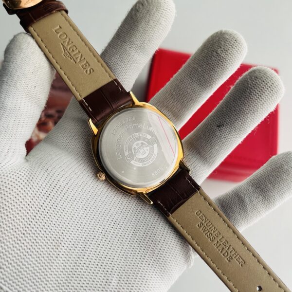 Longines Elegant Collection Black Dial Brown Strap Men's Watch