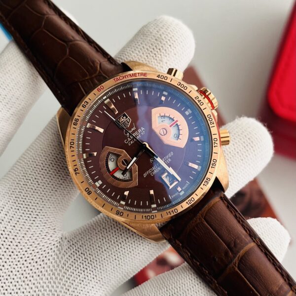 Tag Heuer Grand Carrera Calibre 17 Coffee Dial Coffee Strap Men's Watch