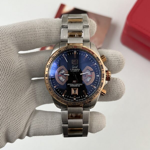 Tag Heuer Grand Carrera Calibre 17 Blue Dial Dual Tone Men's Watch