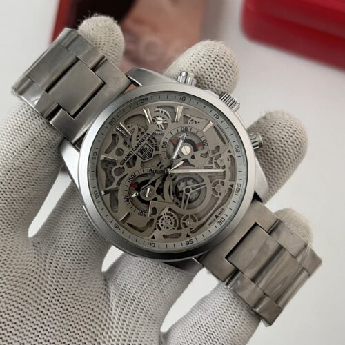 Tag Heuer Grand Carrera Calibre 7 Twin-Time Full Gray Dial Men's Watch