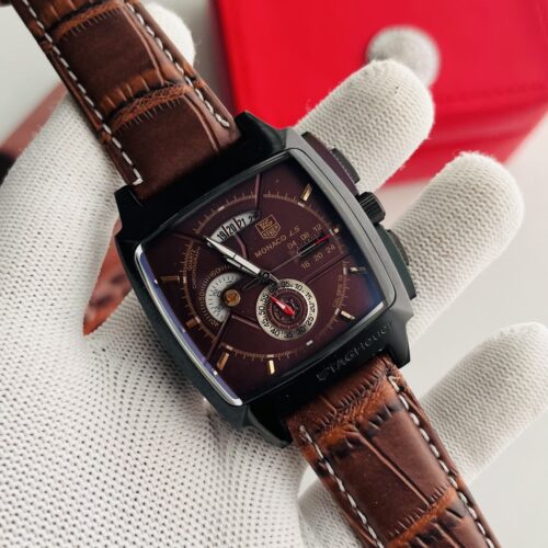 TAG Heuer Monaco LS Calibre 12 Coffee Dial Coffee Strap Men's Watch