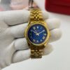 Rolex Datejust Blue Dial Gold Bracelet Automatic Ladies Watch