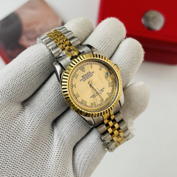 Rolex Datejust Gold Dial Two Tone Bracelet Automatic Ladies Watch