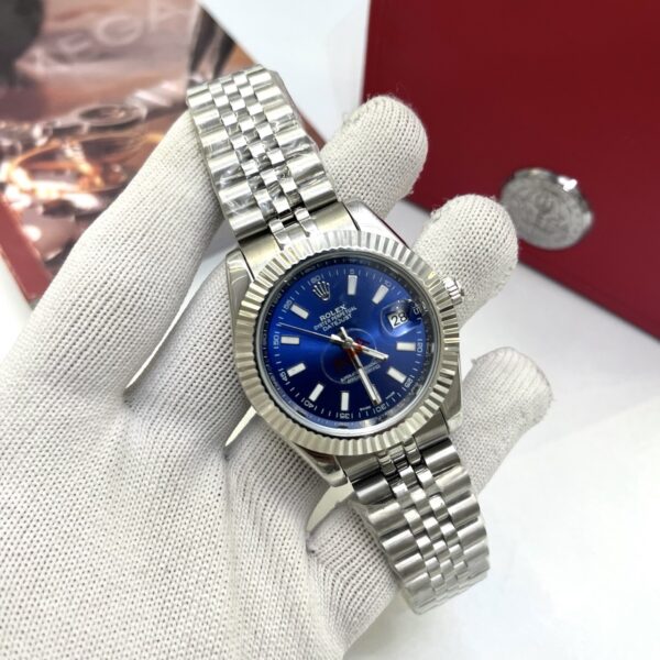 Rolex Datejust Blue Dial Silver Bracelet Automatic Men's Watch