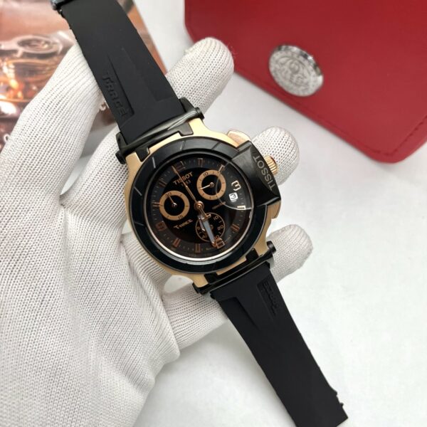 Tissot T-Race Black Dial Black Silicon Strap Men's Watch